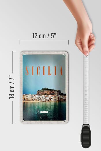 Panneau de voyage en étain, 12x18cm, sicile, plage, Europe, Destination de vacances 5