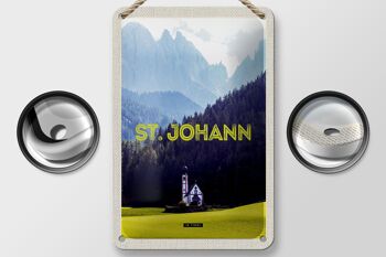 Plaque en étain voyage 12x18cm pcs. Panneau de l'église Johann in Tirol Autriche 2