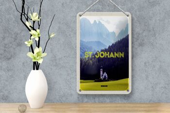 Plaque en étain voyage 12x18cm pcs. Panneau de l'église Johann in Tirol Autriche 4