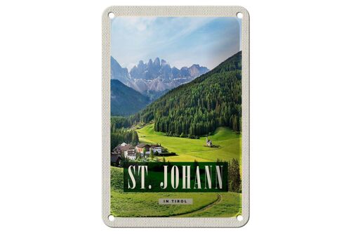 Blechschild Reise 12x18cm St. Johann in Tirol Sommer Berg Reise Schild