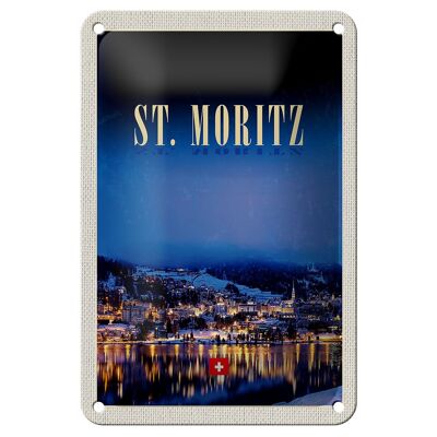 Cartel de chapa viaje 12x18cm ud. Moritz Austria nieve invierno signo