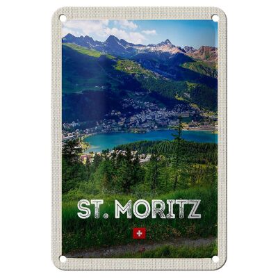 Plaque en étain voyage 12x18cm pcs. Moritz Autriche Ausblich signe de voyage