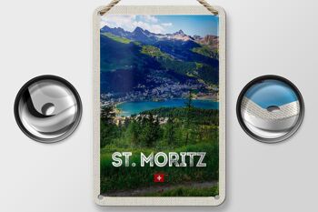 Plaque en étain voyage 12x18cm pcs. Moritz Autriche Ausblich signe de voyage 2