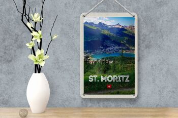 Plaque en étain voyage 12x18cm pcs. Moritz Autriche Ausblich signe de voyage 4