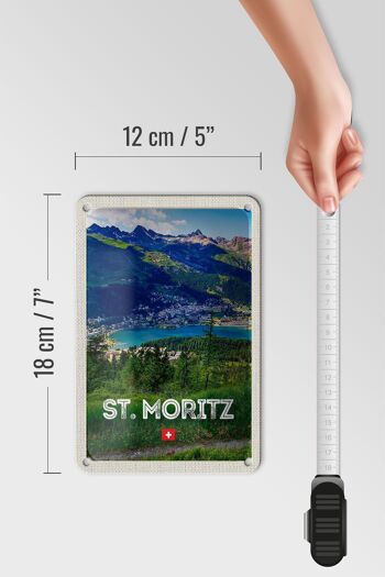 Plaque en étain voyage 12x18cm pcs. Moritz Autriche Ausblich signe de voyage 5