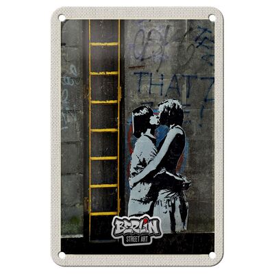 Metal sign travel 12x18cm Berlin art graffiti street art sign