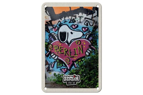 Blechschild Reise 12x18cm Berlin Liebe Graffiti Kunst Street Art Schild