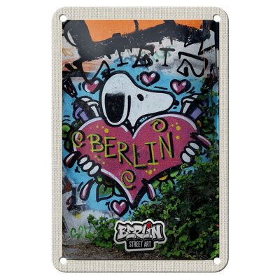 Targa in metallo da viaggio 12x18 cm Berlin Love Graffiti Art Street Art Sign