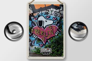 Panneau de voyage en étain, 12x18cm, Berlin Love Graffiti Art Street Art 2