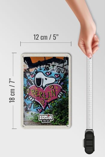 Panneau de voyage en étain, 12x18cm, Berlin Love Graffiti Art Street Art 5