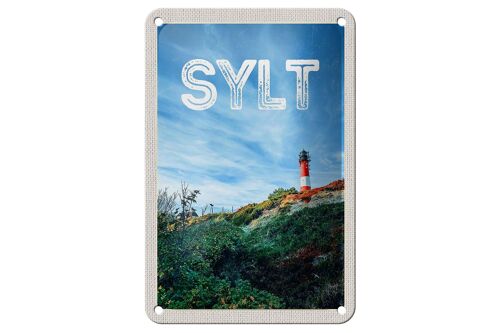 Blechschild Reise 12x18cm Sylt Insel Deutschland Leuchtturm Schild