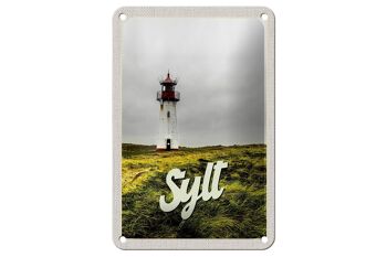 Panneau en étain voyage 12x18cm, décoration de prairie, phare de plage de Sylt 1