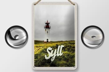 Panneau en étain voyage 12x18cm, décoration de prairie, phare de plage de Sylt 2