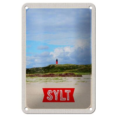 Cartel de chapa de viaje, 12x18cm, isla de Sylt, Alemania, cartel de dunas