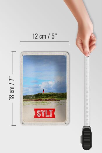 Panneau de voyage en étain, 12x18cm, île de Sylt, allemagne, Dunes 5