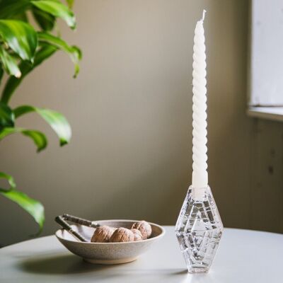 Candle Holder, Infinite Hexagon, clear
