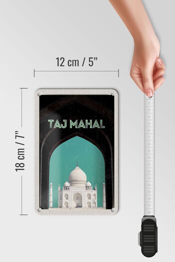 Signe de voyage en étain 12x18cm, signe de Culture inde asie Taj Mahal 5