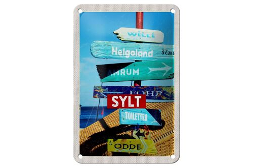 Blechschild Reise 12x18cm Sylt Insel Deutschland Helgoland Schild