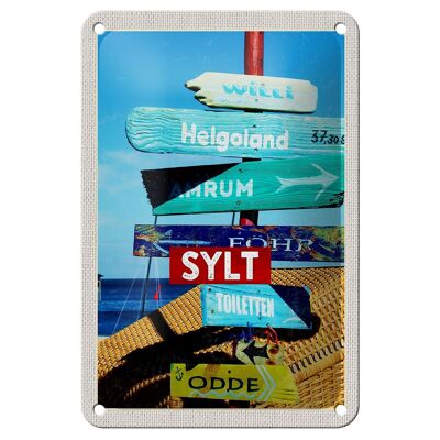 Targa in metallo da viaggio 12x18 cm Isola di Sylt Germania Helgoland