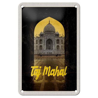 Targa in metallo da viaggio 12x18 cm India Taj Mahal Cultura Religione Segno