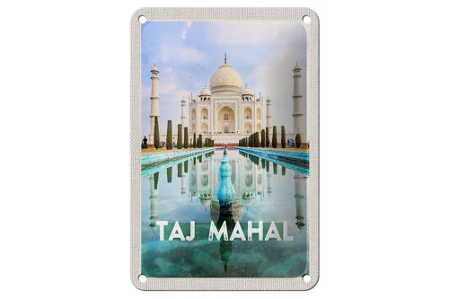 Blechschild Reise 12x18cm Indien Vordergarten Taj Mahal Dekoration