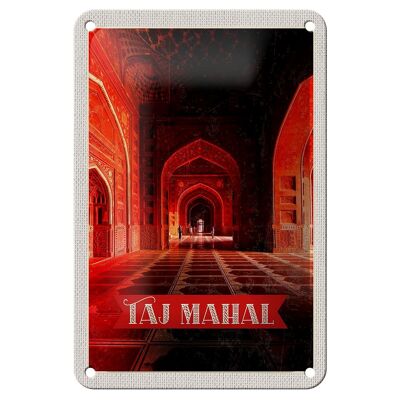 Targa in metallo da viaggio 12x18 cm India Taj Mahal decorazione interna del corridoio