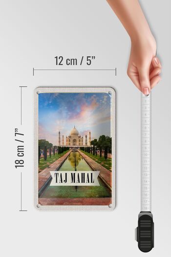 Panneau de voyage en étain, 12x18cm, inde, Taj Mahal, Agra, panneau d'arbres de jardin 5