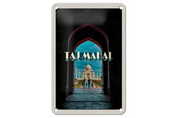 Signe de voyage en étain, 12x18cm, inde, Taj Mahal, panneau musulman 1