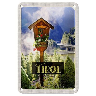 Targa in metallo da viaggio 12x18 cm Tirolo Austria Gesù Cristo Segno della natura