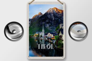 Panneau de voyage en étain 12x18cm, décoration de la ville du Tyrol sur l'eau et des montagnes 2