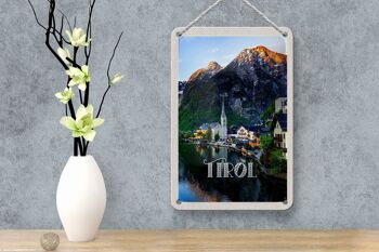 Panneau de voyage en étain 12x18cm, décoration de la ville du Tyrol sur l'eau et des montagnes 4