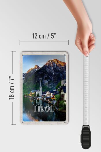 Panneau de voyage en étain 12x18cm, décoration de la ville du Tyrol sur l'eau et des montagnes 5
