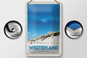 Panneau de voyage en étain, 12x18cm, panneau de passerelle de plage Westerland Sylt 2