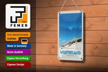 Panneau de voyage en étain, 12x18cm, panneau de passerelle de plage Westerland Sylt 3