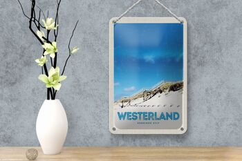Panneau de voyage en étain, 12x18cm, panneau de passerelle de plage Westerland Sylt 4