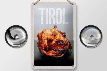 Panneau de voyage en étain 12x18cm, signe de plat frit de viande de bœuf du Tyrol 2