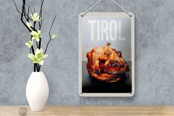 Panneau de voyage en étain 12x18cm, signe de plat frit de viande de bœuf du Tyrol 4