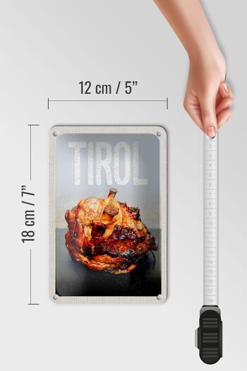 Panneau de voyage en étain 12x18cm, signe de plat frit de viande de bœuf du Tyrol 5