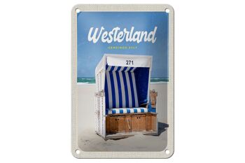 Panneau de voyage en étain 12x18cm, panneau Westerland Sylt Schleswig-Holstein 1