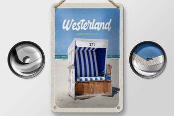 Panneau de voyage en étain 12x18cm, panneau Westerland Sylt Schleswig-Holstein 2