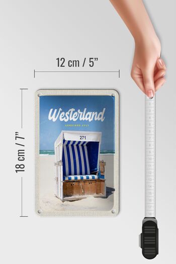 Panneau de voyage en étain 12x18cm, panneau Westerland Sylt Schleswig-Holstein 5