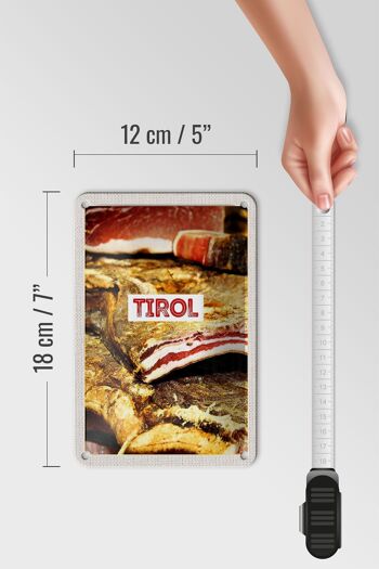 Panneau de voyage en étain 12x18cm, panneau de viande séchée Tyrol autriche 5