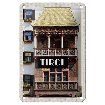 Targa in metallo da viaggio 12x18 cm Tirolo Building Art Decorazione medievale