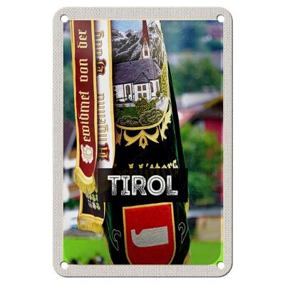 Cartel de chapa de viaje 12x18cm Símbolos del Tirol cartel de tradición natural verde