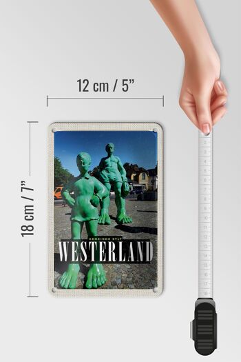 Signe en étain de voyage 12x18cm, Sculpture Westerland, signe géant de voyage 5