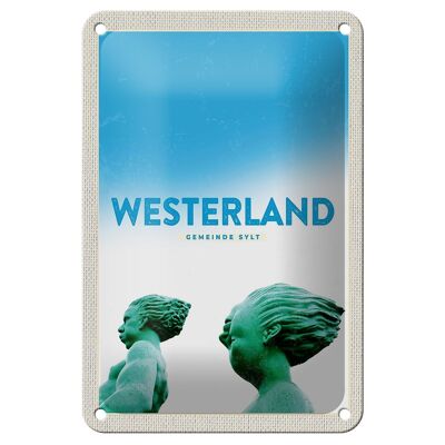 Cartel de chapa viaje 12x18cm Westerland vacaciones Sylt viajeros decoración