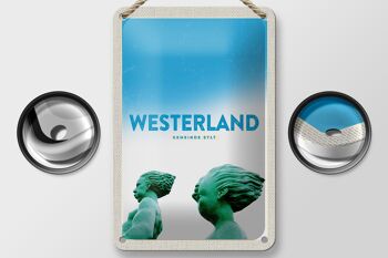 Panneau en étain voyage 12x18cm, décoration de voyage Westerland vacances Sylt 2