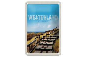 Panneau de voyage en étain, 12x18cm, passerelle Westerland sur la plage, panneau de voyage en mer 1