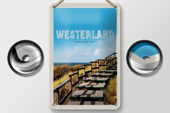 Panneau de voyage en étain, 12x18cm, passerelle Westerland sur la plage, panneau de voyage en mer 2