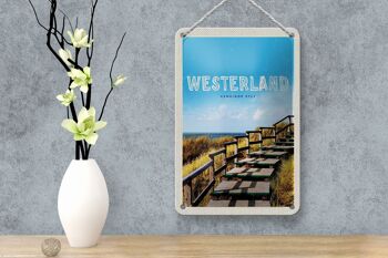 Panneau de voyage en étain, 12x18cm, passerelle Westerland sur la plage, panneau de voyage en mer 4